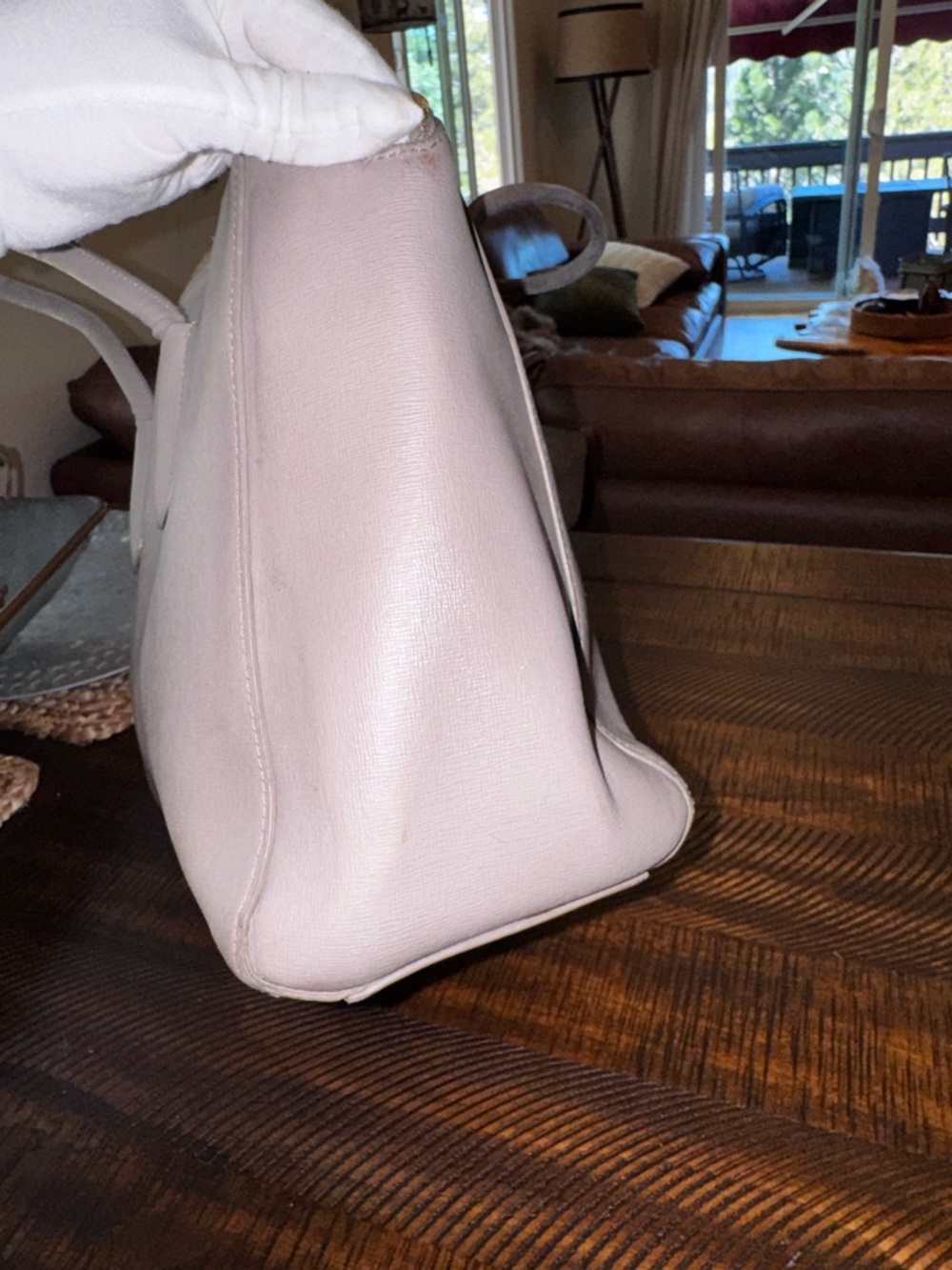 Furla grey tote bag, leather gold hardware pre-loved ❤️ - Picture 10 of 17